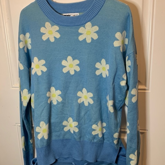 Beach Riot Women’s Callie Spring Daisy Blue Sweater Coverup Size S - Picture 7 of 10